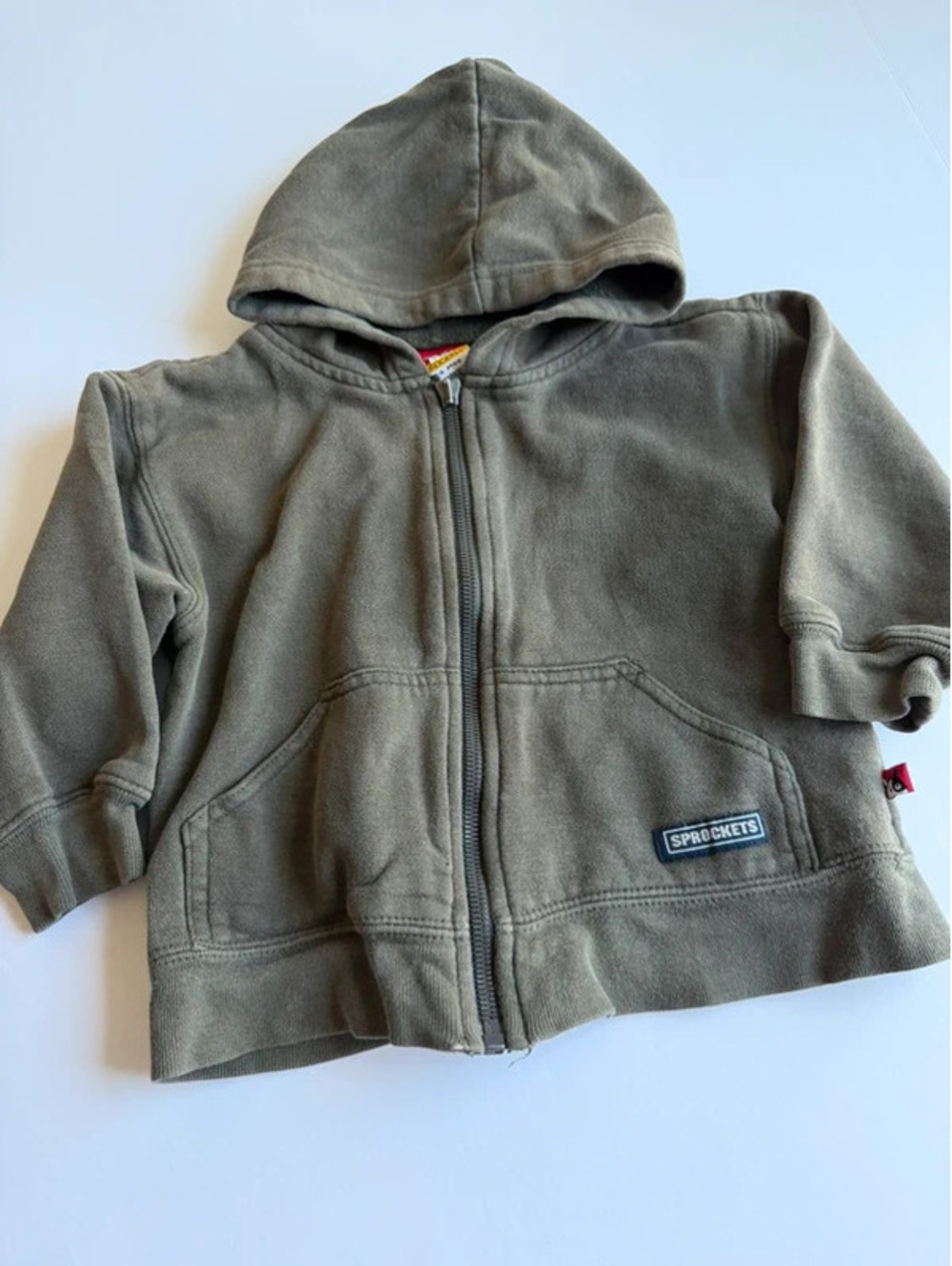 Vintage Sprockets Zip-Up Hoodie Olive Green 24M